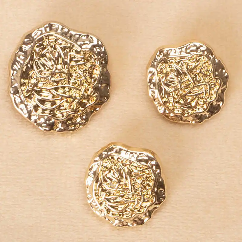 Botões de costura de metal dourado 15 tamanhos 18mm/23mm, roupas masculinas e femininas de luxo, acessórios de decoração de casaco n325