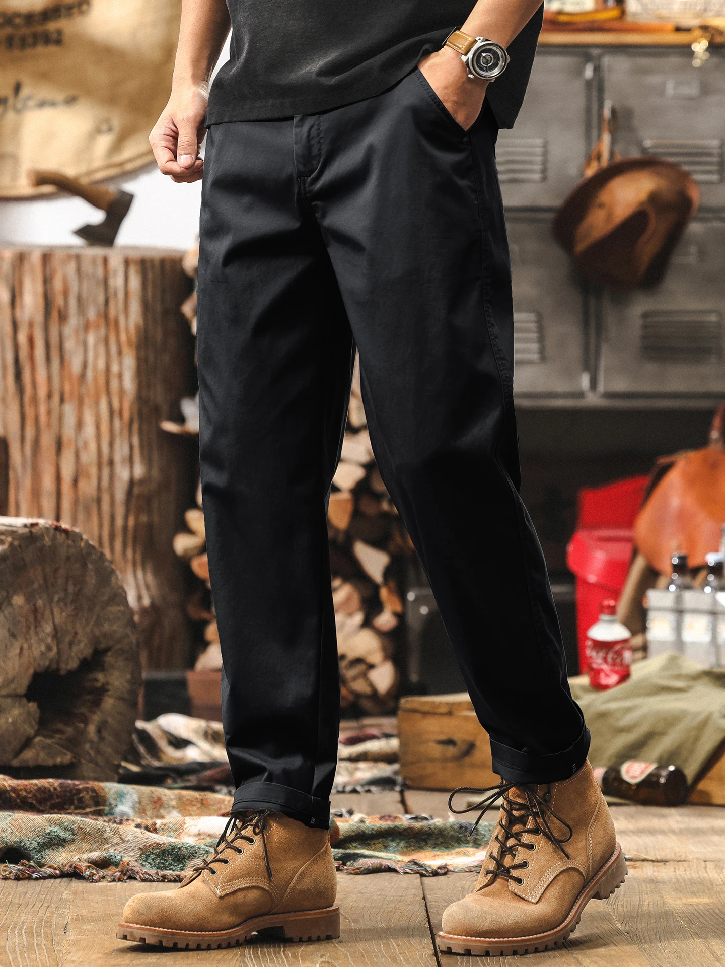 

American Sle Ice Silk Men's Summer Thin Straight Leg Pants Loose Casual Trousers Breathable Lightweight Straight Cut Jeans