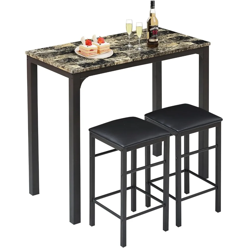

Bar table with 2 chairs, height of 3-piece counter in kitchen, living room, and small apartment