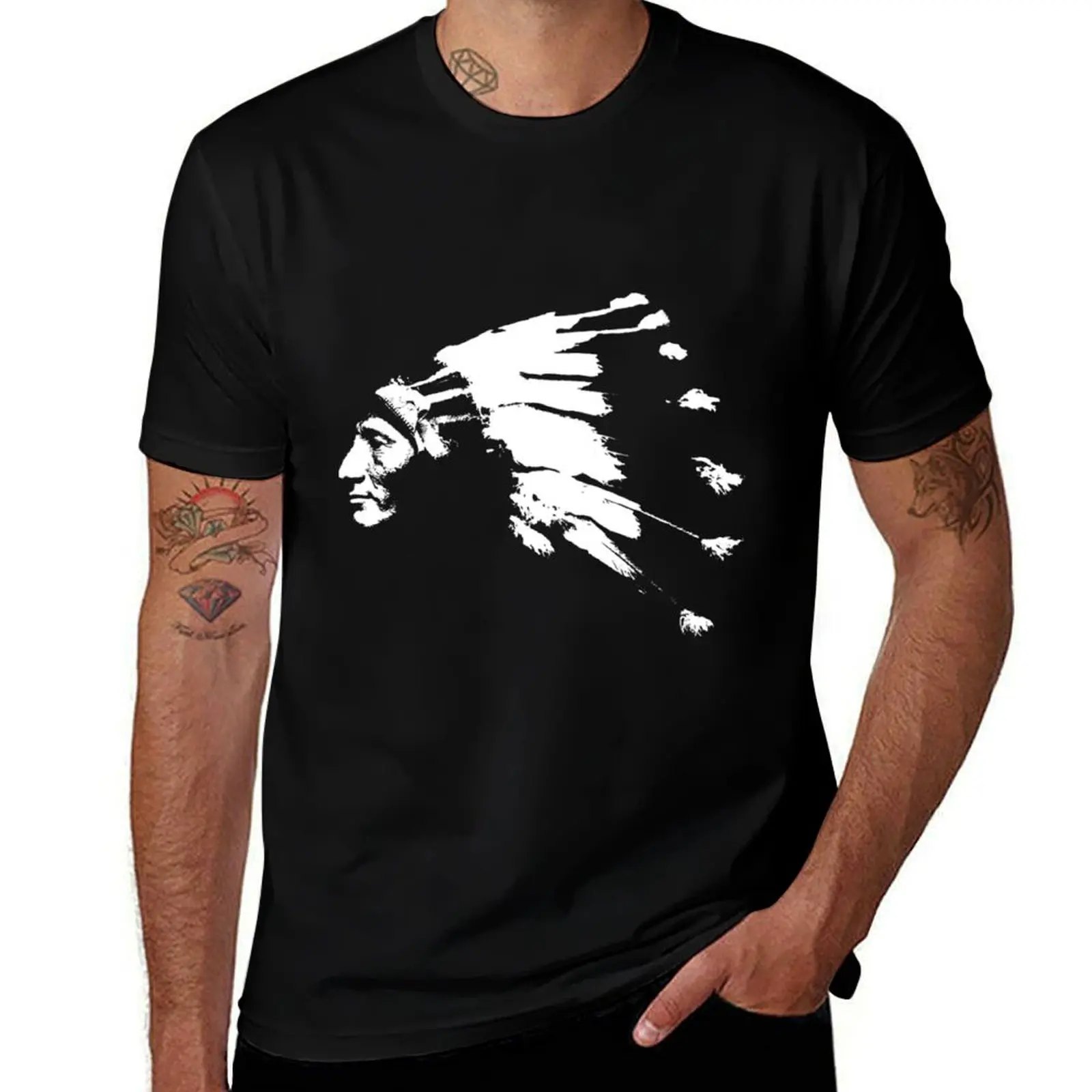 

man for high quality t t Whirling man shirt cotton cotton Sioux high shirt de shirts Chef t T-Shirt indien Horse quality