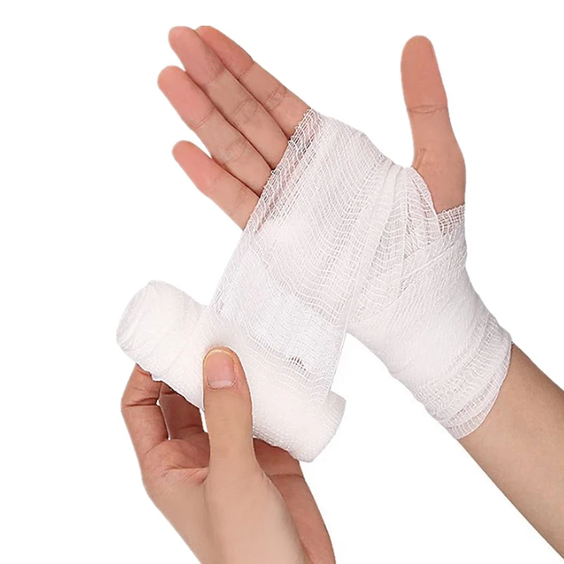 Bandage artificiel astique en Gaze de Coton Absorbant pour Plaie de Premiers Secours, Fixation de Rouleau