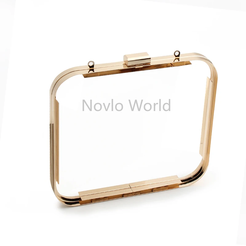 1-4PCS 16x18MM Gold,Silver Metal Bags Handles Square Frame Replacement Purse Handbag Tote Hanger Handmade Bags Parts Accessories