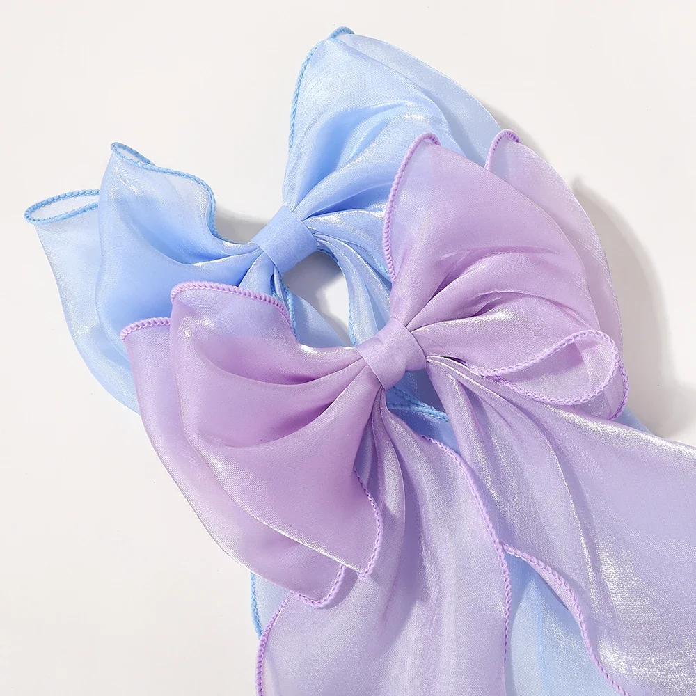 RAINBOW BOWS 25,4 cm elegante Schleife für Mädchen, Pferdeschwanz, Haarspange, Boutique-Garnband, Haarklammern, Damenmode, Haarschmuck – Detail 8