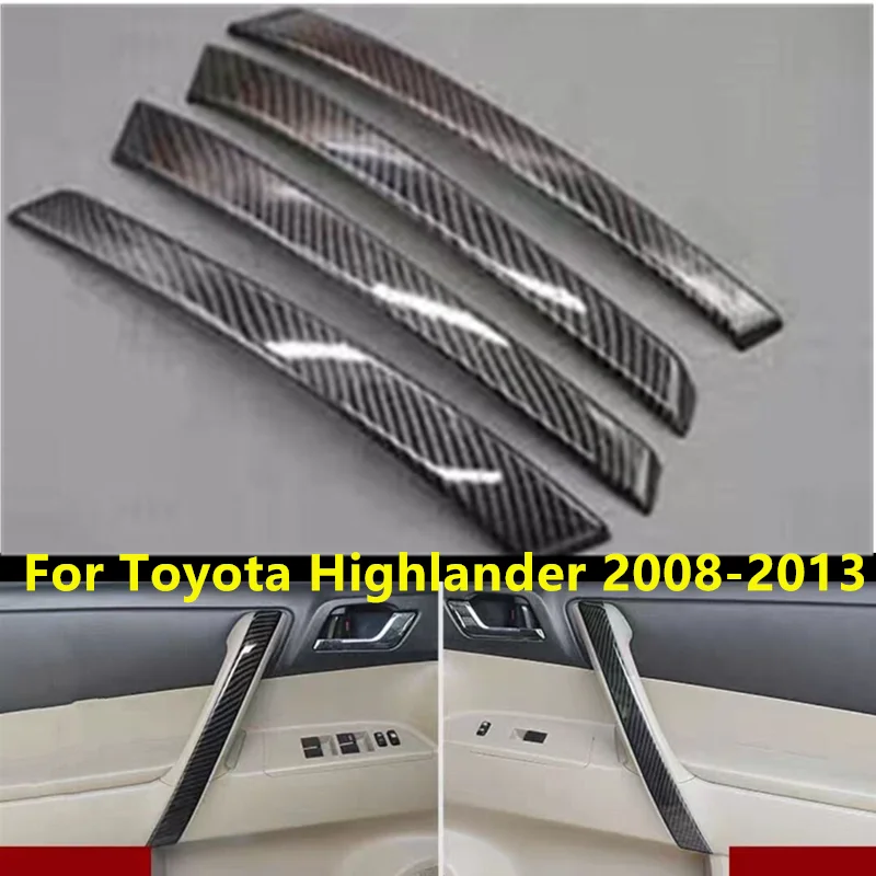 

4Pcs/Set ABS Carbon Fiber Door Armrest Handle Cover Trim For Toyota Highlander 2008 2009 2010 2011 2012 2013