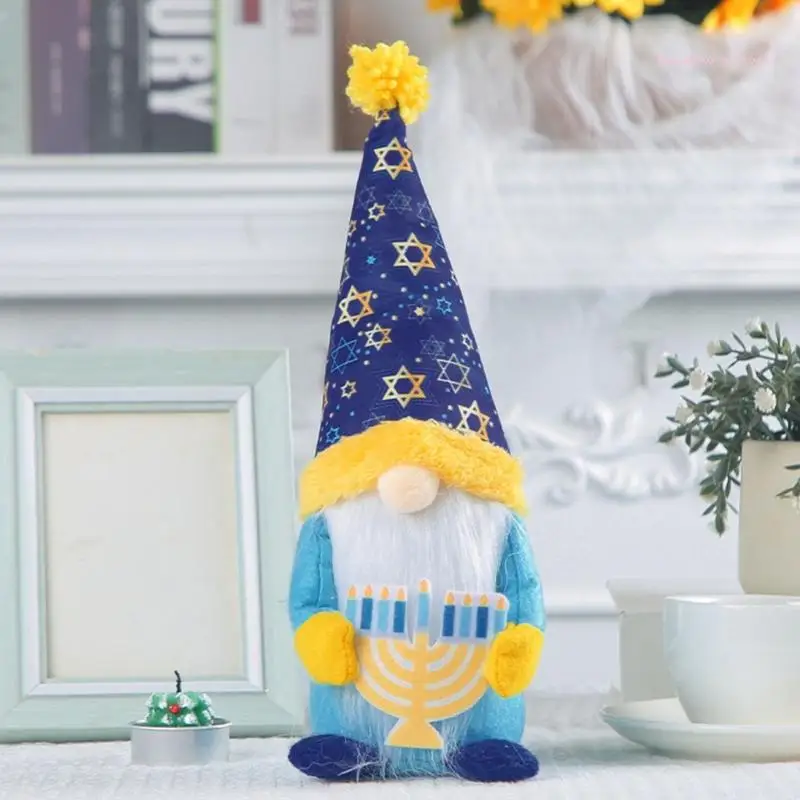 Decoración gnomos Hanukkah, muñeco enano felpa, adornos Tomtes suecos Janucá