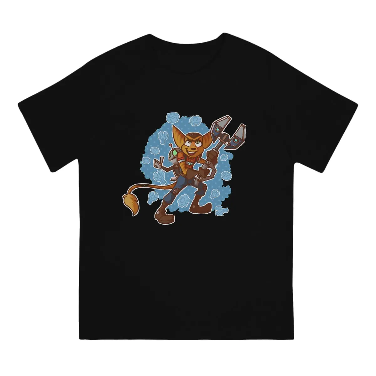 Shooting T Shirt Men's  Pure Cotton Vintage T-Shirt Crew Neck Ratchet & Clank Tees Short Sleeve Tops Unique