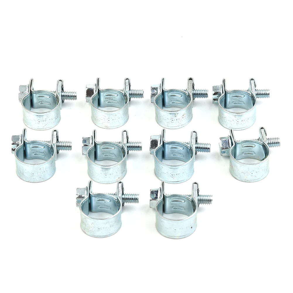 11-13mm/13-15mm Hose Clips Mini Clip Fuel Line Clamps Mini Hose Clips Petrol Pipe Clip Portable Excellent 10Pcs