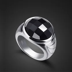 100% 925 Sterling Silver Rings Vintage Big Stone Agate Ring for Women Fashion Bohemian New Hot Solid Silver Jewelry Gifts