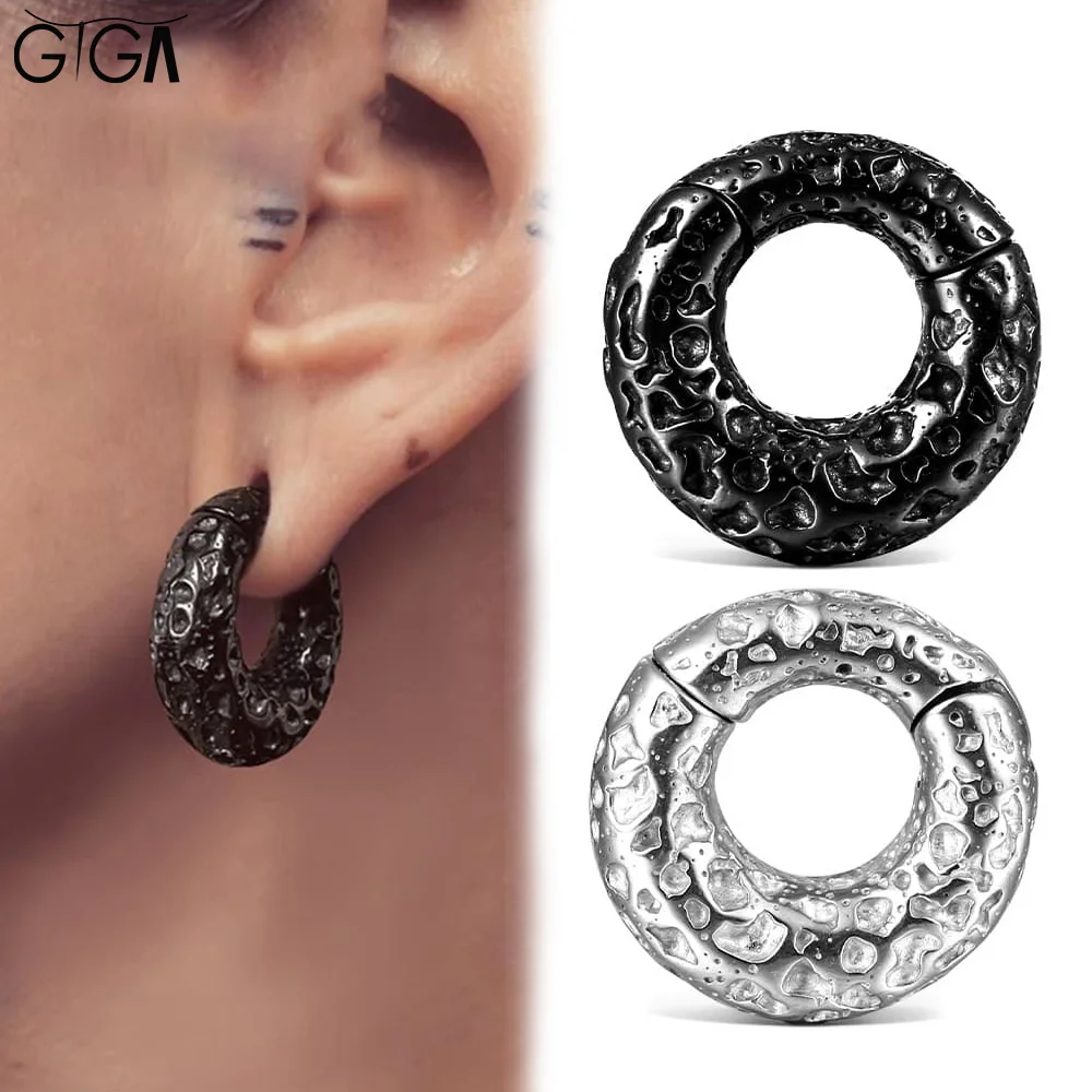 

Giga 1/2PCS 6mm(2g) Vintage Meteorite Ear Weights Hanger Expander for Earlobe Stainless Steel Gauges Body Piercing Jewelry
