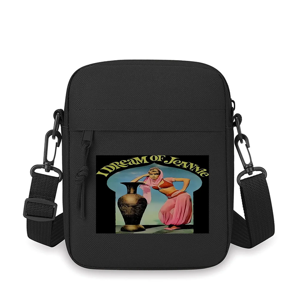

Genie in pink pants,Arabian style Men Crossbody Bag Single Shoulder Women Cartoon Anime Film Printing Design Unisex