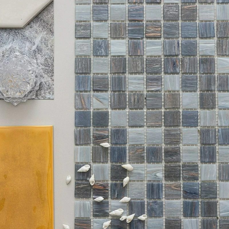 Bathroom Tile Glass Mosaic Light Luxury Kitchen Balcony Bathroom TV Background Wall Tile Waterproof And Non-slip Floor Tile