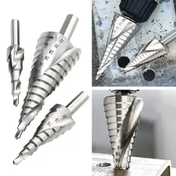 4-32/4-20/4-12MM HSS Step Cone Drill Bit Set High Speed Steel Spiral For Metal Cone Triangle Shank Hole Metal drill