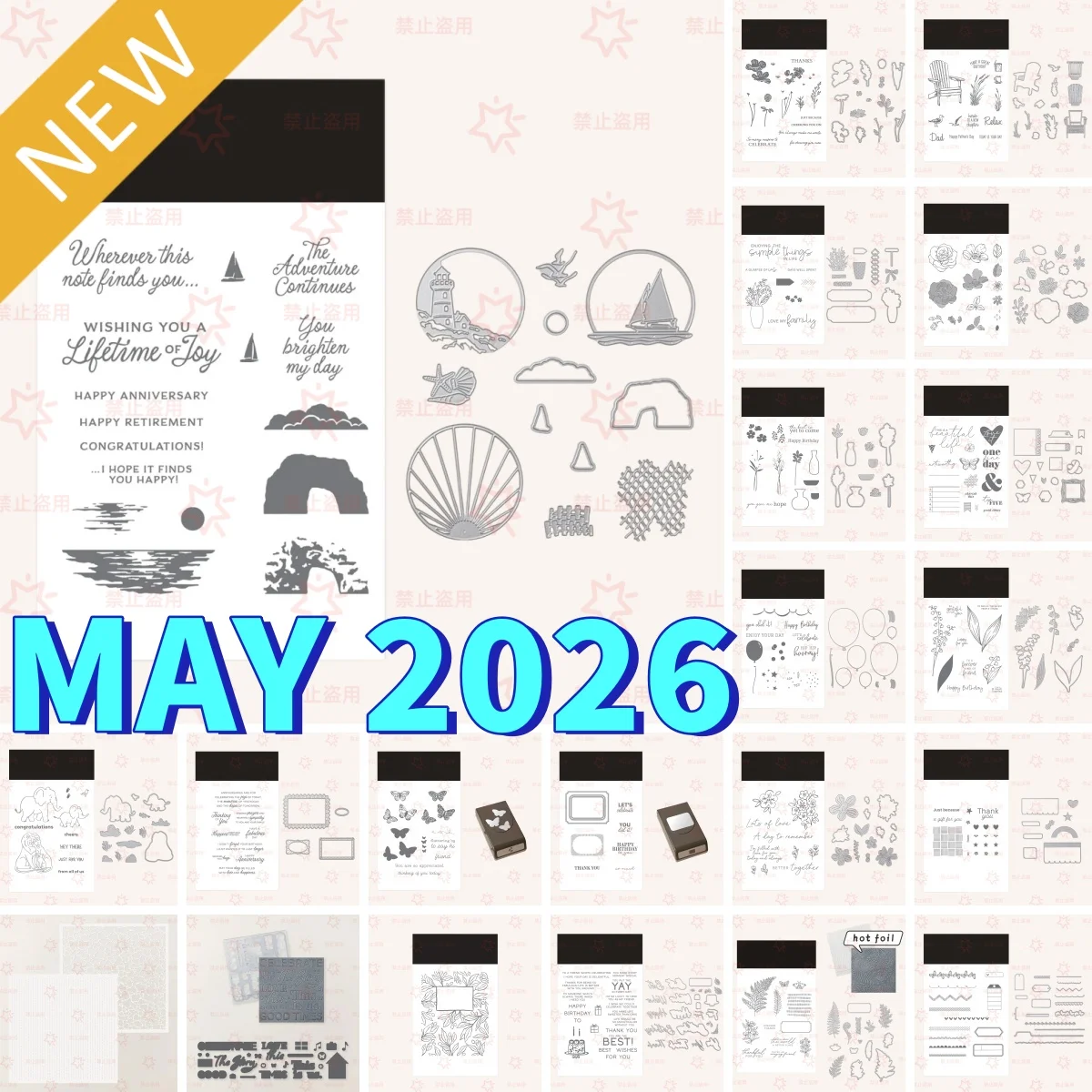 

May 2026 New Sunset Coast Valley Clear Stamps Metal Cutting Dies Stencil Hot Foil For DIY Decorating Scrapbook Paper Template