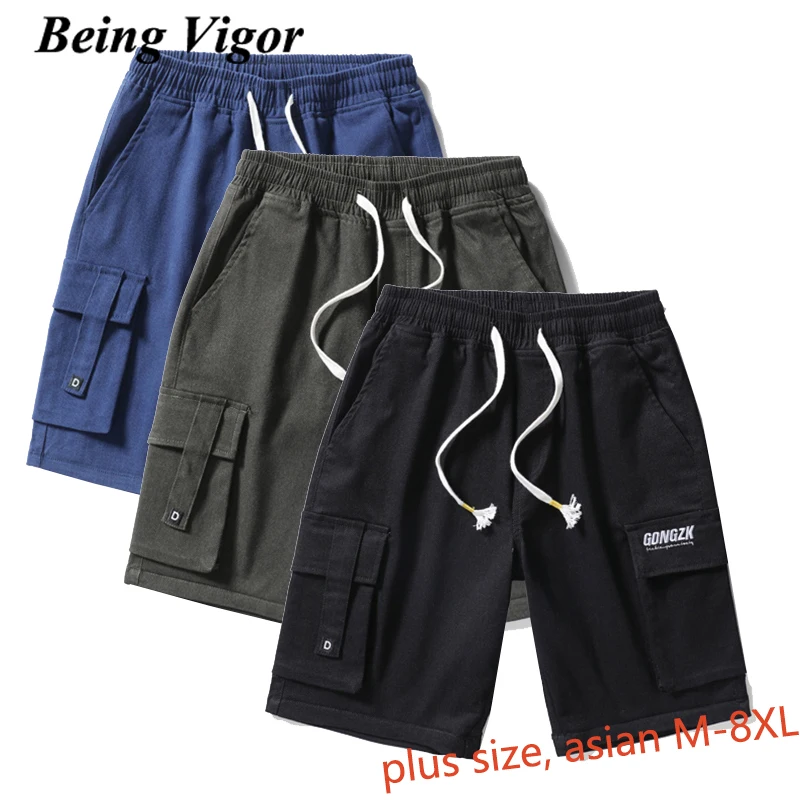 

Being Vigor Cotton Unisex Sweat Shorts Multi Pockets Cargo Track Shorts Slim Fit Casual Burmuda Shorts Mid Length Men Pants