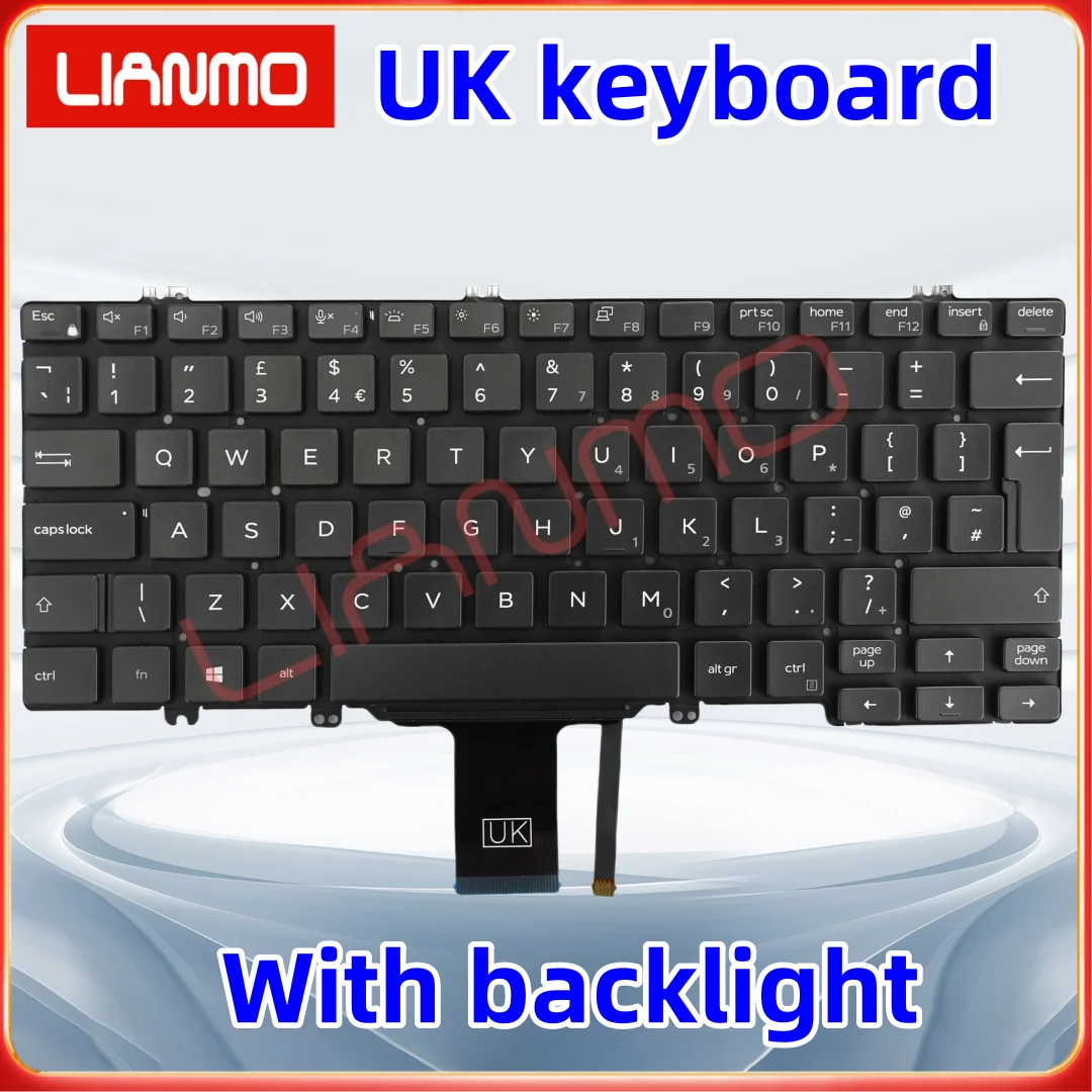 Klawiatura US/UK/Hiszpańska/Latynoska Hiszpańska/Grecka z podświetleniem do DELL Latitude 3300 5200 5300 7200 7300 3301 — zdjęcie produktu 3