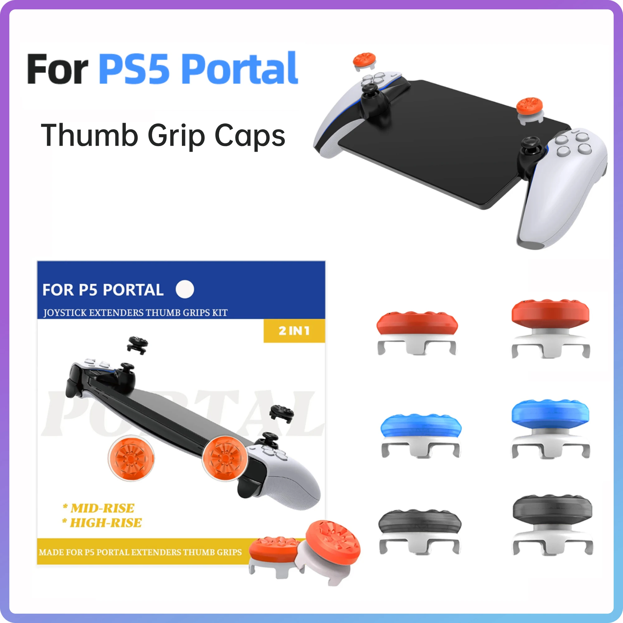 

Thumb Grips Caps Set for PlayStation 5 Portal/Steam Deck/Steam Deck OLED Console Non-Slip Thumbstick Cover for PS5 Portal Player