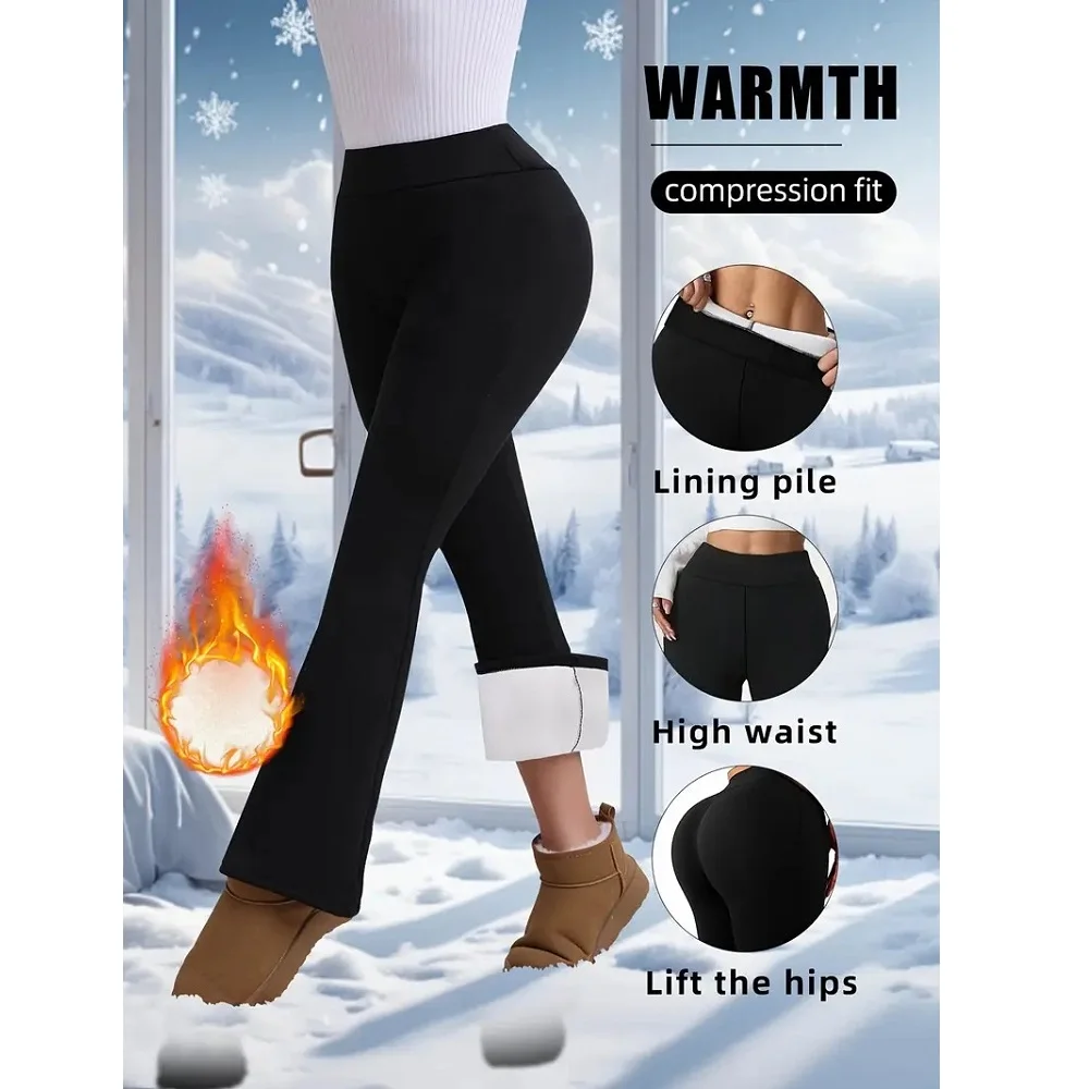Frauen Winter Fleece Gefüttert Winter Warme Leggings Hohe Taille Booty Lifting Stretch Sport Yoga Leggings Hosen