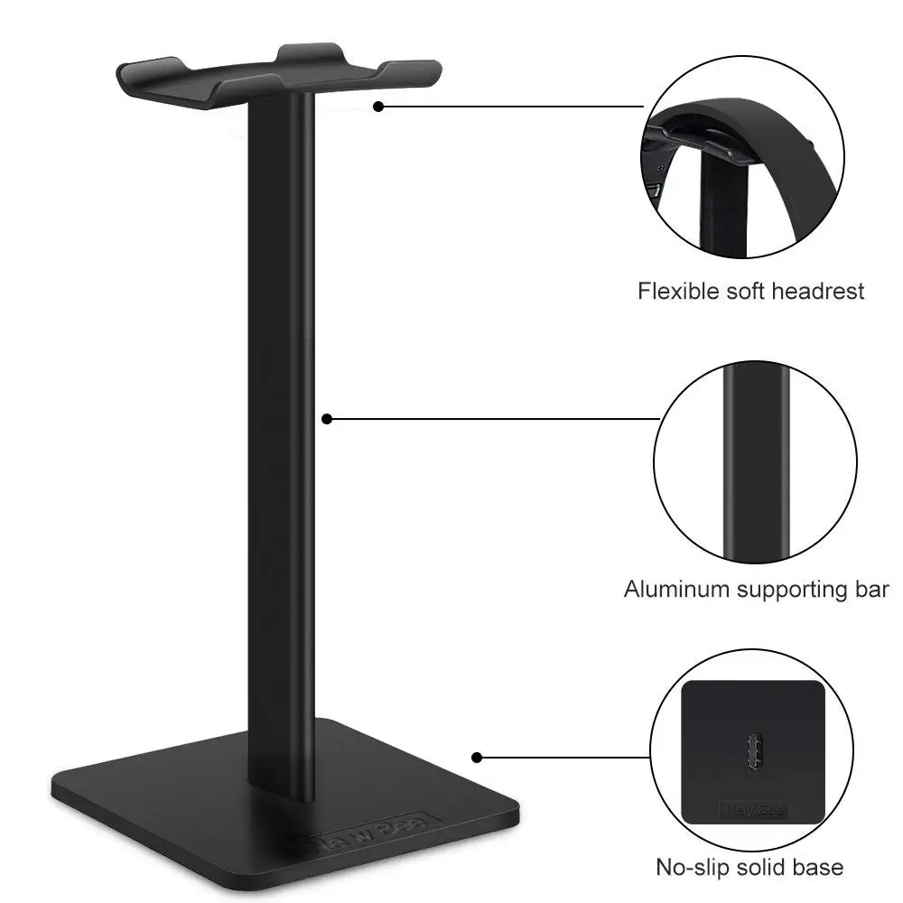 Headphones Stand Headsets Holder With Aluminum Supporting Bar Flexible Headrest ABS Solid Base for All Yamaha Earphones Serials