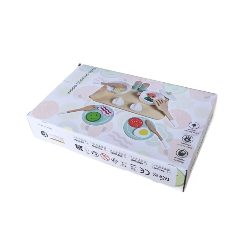 Juego de juguetes de cocina de madera minimalista: ollas/sartenes/cuchillos de cocina para niños pequeños, juego de chef pequeño