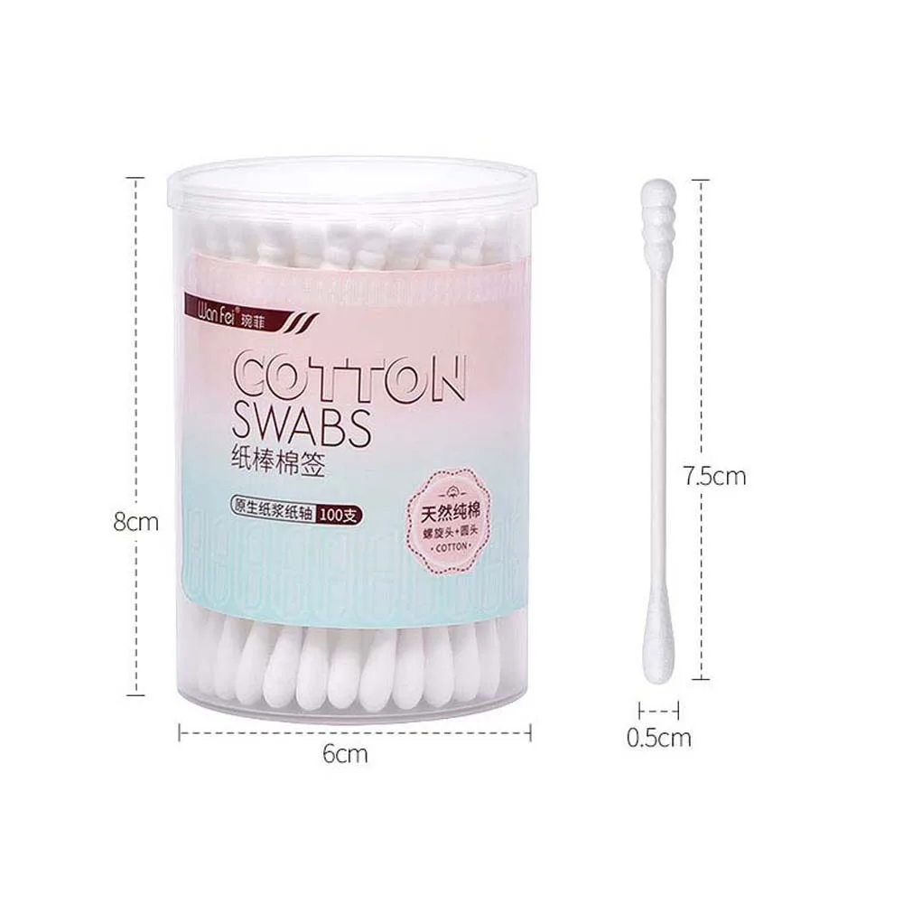 Cotton Bud Double Head Cotton Swabs Ear Pick Cleaner Ear Cleaner Spoon Makeup Cotton Stick Makeup Tool Nose Lipstik Ear Cleaning