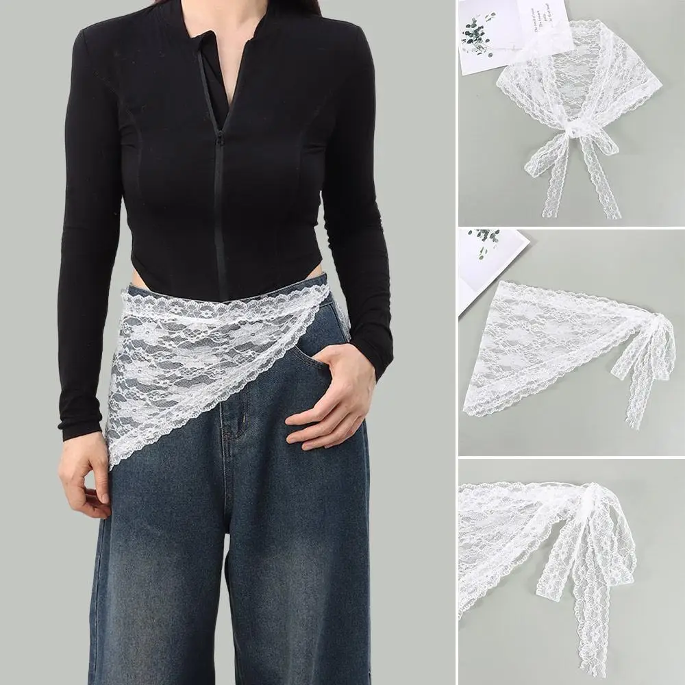 Modischer Spitzen-Minirock mit Schnürung, hübscher Slim-Fit-Hüftvorhang, Harajuku, Y2K-Furzvorhang für Frauen