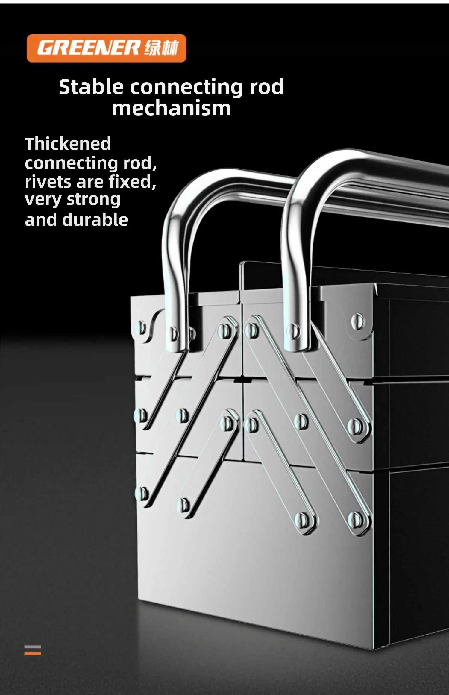 Stainless Steel Tool Box for Industrial and Home Use with Foldable Design and 3-Layer Storage Space C