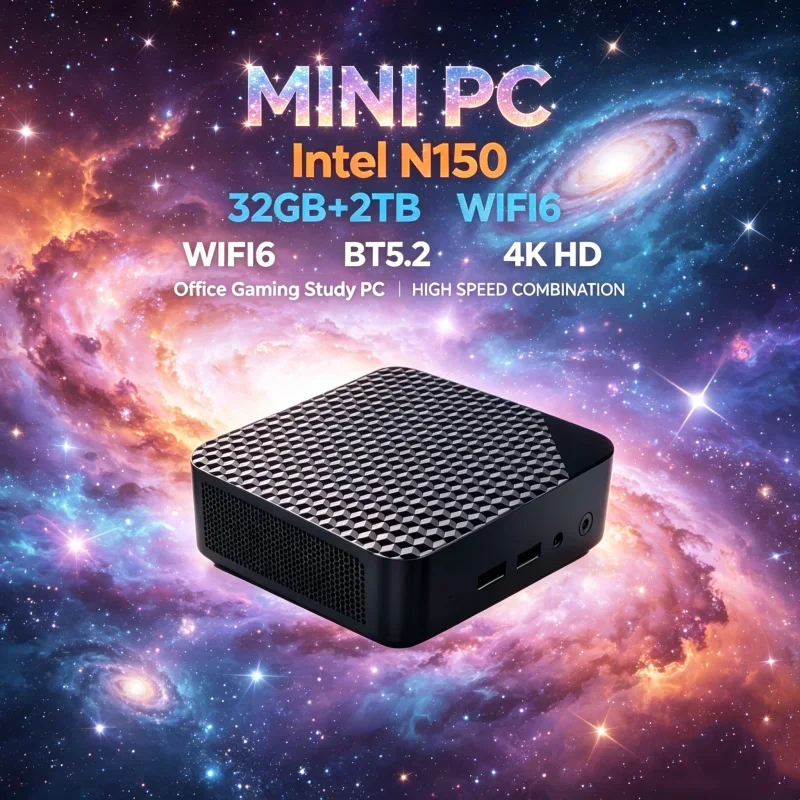 2026 Celestian Core N150 MINI PC Tenuous Multicountry Office Rig Generous RAM 1TB SSD Rapid WIFI 6 BT5.2 Glossed 4K HD Slim