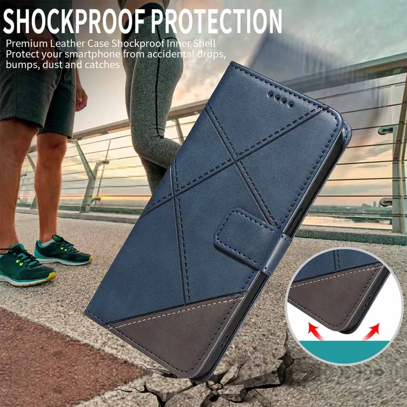 เคสแบบพับได้สำหรับโทรศัพท์มือถือ Motorola Moto G15 G35 G55 G75 G85 G14 G24 G34 G54 G84 G13 G23 G53 G73 G32 G56 G86 Power  วัสดุหนัง