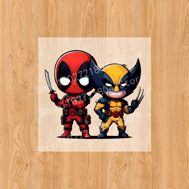 Deadpool & Wolverine การออกแบบของตัวเองแพทช์เหล็กบน Transfer สําหรับเสื้อผ้า DIY ล้างทําความสะอาดได้เสื้อยืดความร้อนสติกเกอร์ยี่ห้อแพทช์ความร้อน