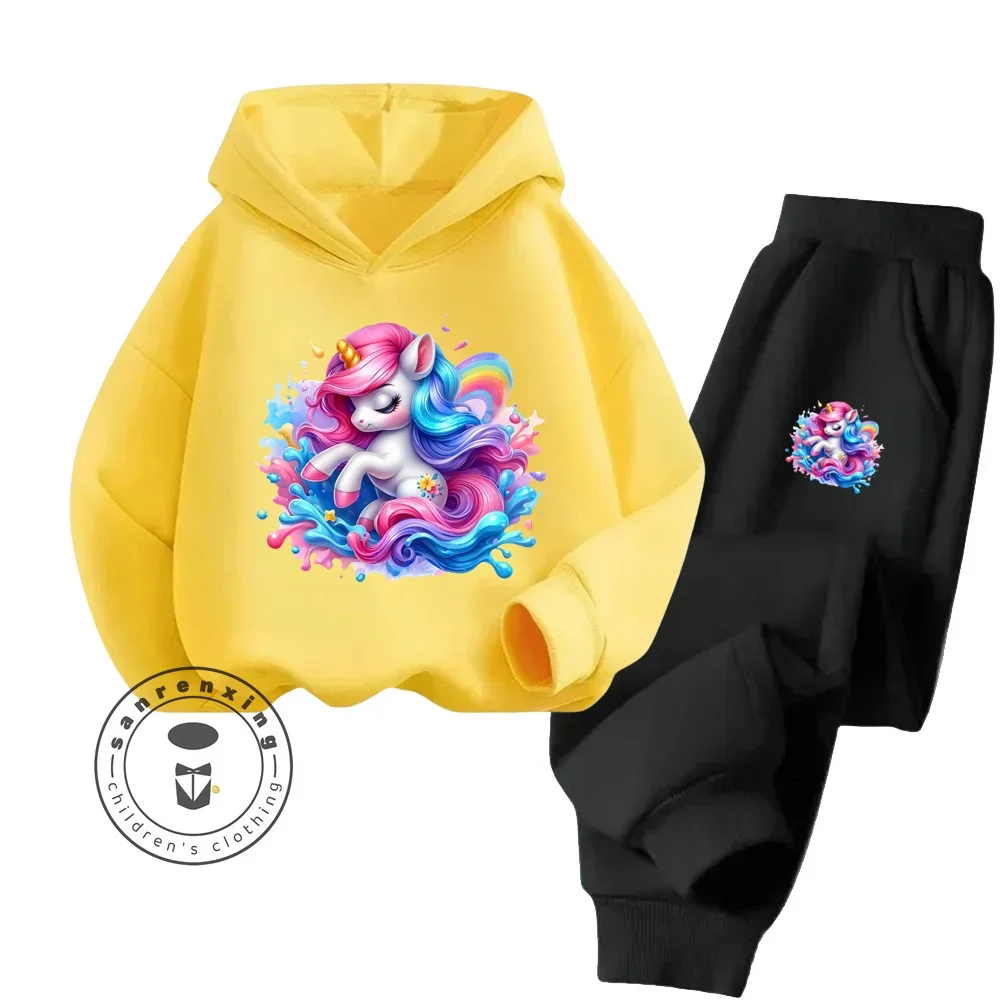 Soft Cotton Cute Unicorn Long Sleeve for Children Cute Graphics Comfortable Feel Breathable Quality Fall Winter Hoodie Tracksuit