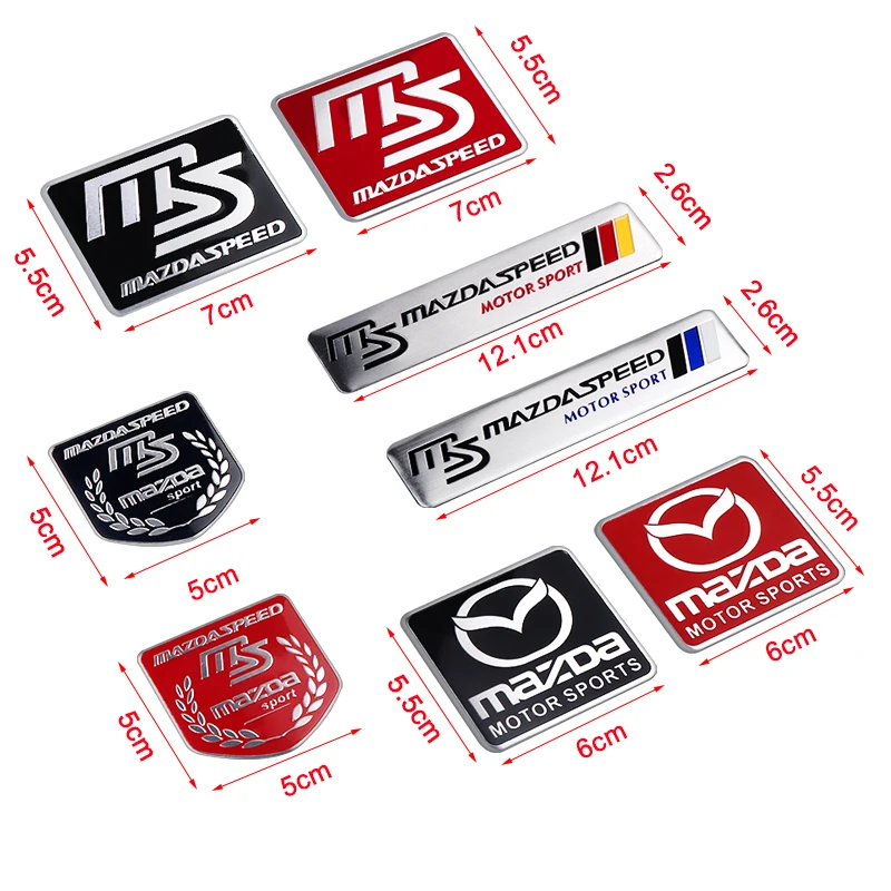 3D Aluminum Car Body Trunk Decoration Sticker Decal Accessories For Mazda 3 5 Axela MS CX5 CX3 CX9 Atenza Demio RX7 MX3 MX5 323