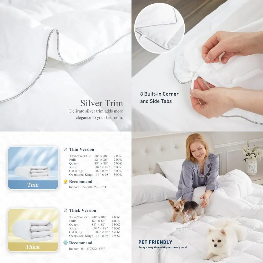 

Всесезонное гипоаллергенное одеяло-аналог пухового, 96x102, хлопковый чехол, теплое и дышащее, моющееся, белое