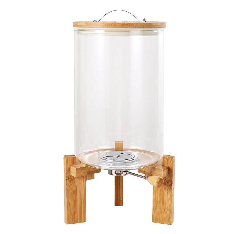 5L 7L Large Rice Dispenser Jars Airtight Glass Storage Containers for Cereal Beans Rice Vat Glass Stash Jar