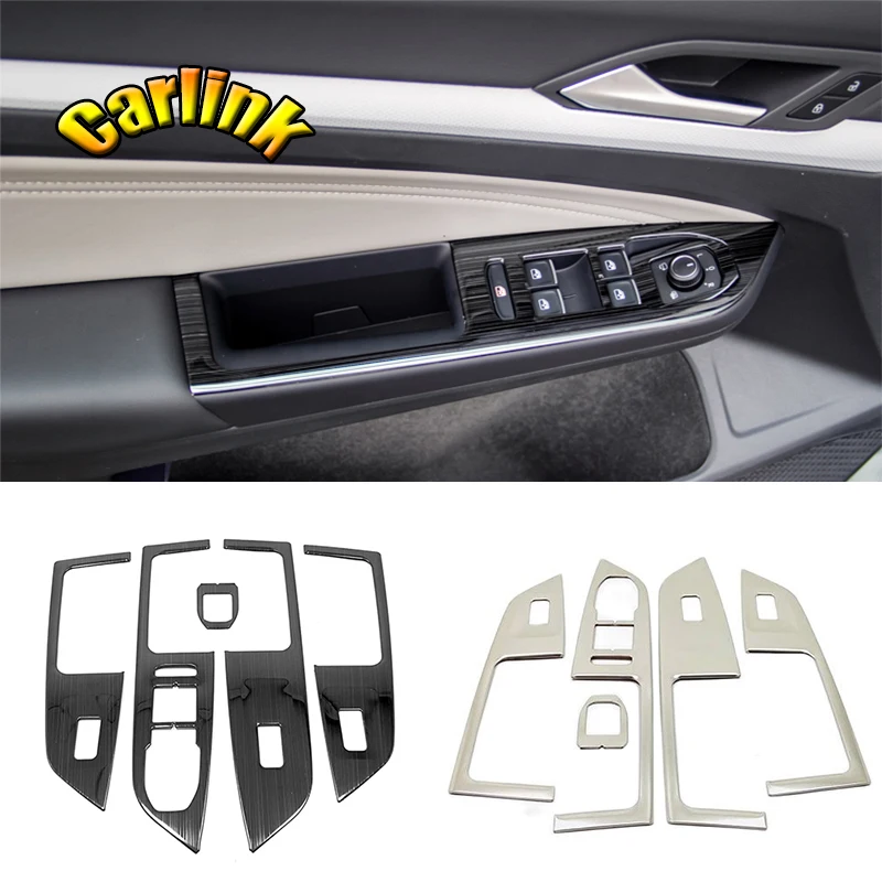 

For Volkswagen VW Golf 8 MK8 2020 2021 2022 Stainless Steel Car Door Window Glass Lift Switch Button Trim Frame Accessories