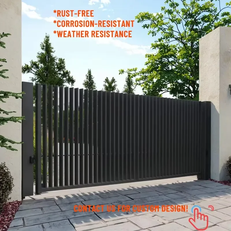 Modern Intelligent Sliding Retractable Door Aluminum Alloy Entrance Cantilever Gate for Villa or Hotel