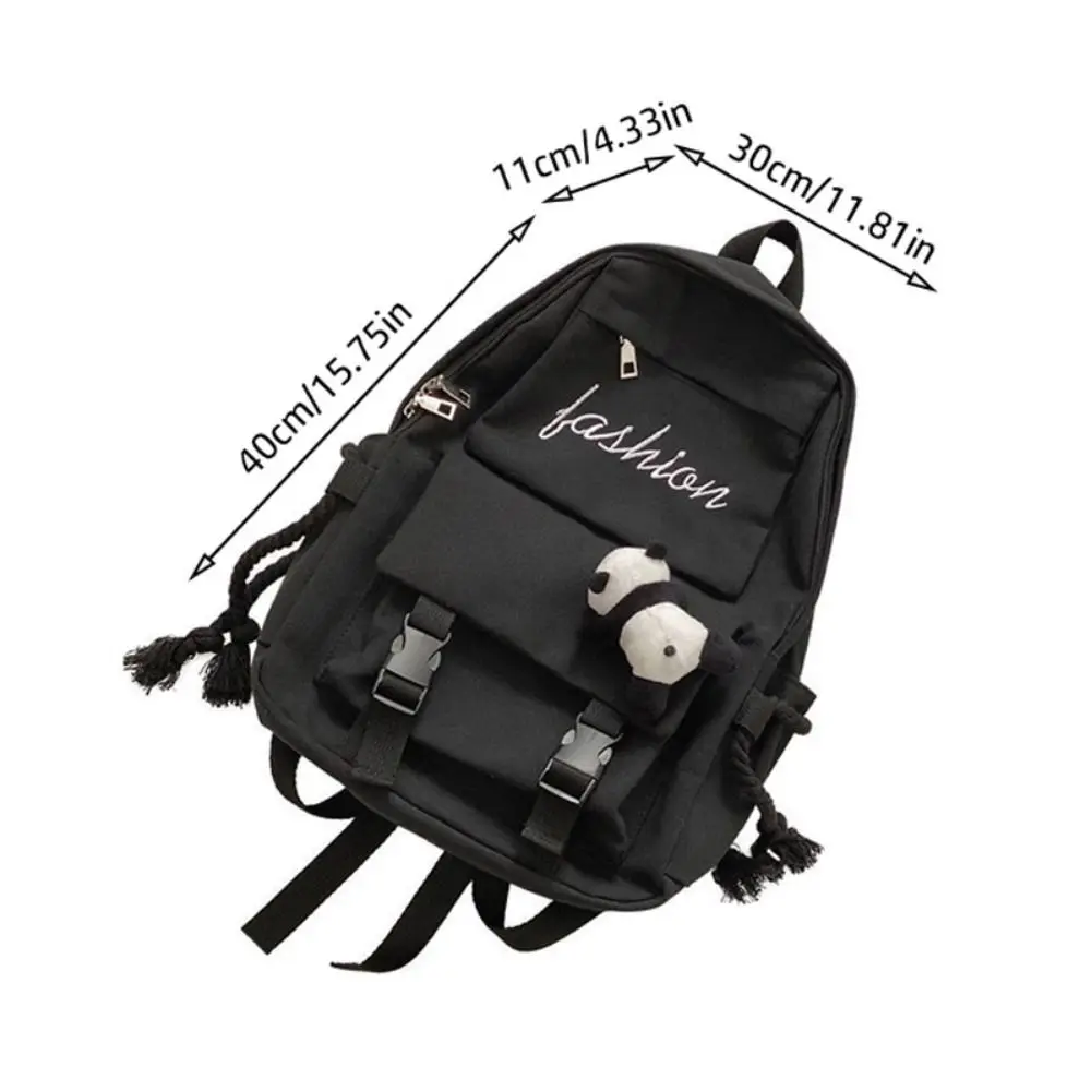 New Canvas Schoolbag Wear-resistant Solid Color Backpack Waterproof Large Capacity Rucksack