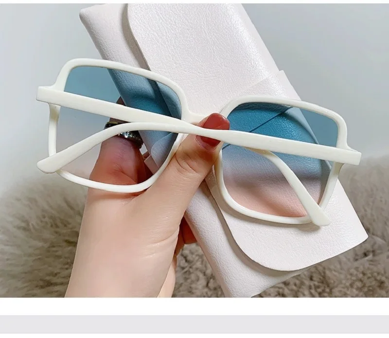 Vintage übergroße quadratische Sonnenbrille 2025, Damenmode, Farbverlauf, Outdoor-Sonnenbrille, Retro, weiblich, Luxusmarke, Design-Brille – Detail 8