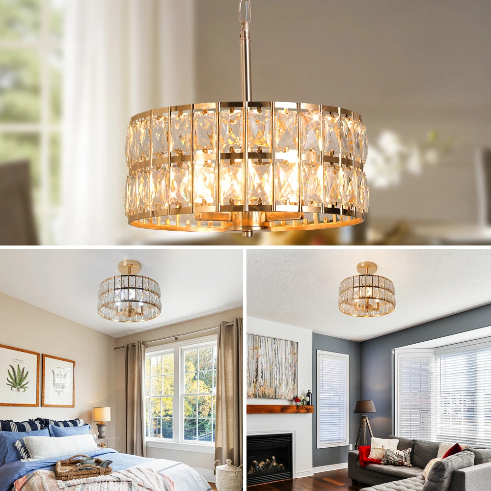 Crystal Ceiling Chandeiler Lamp Modern Indoor Lighting Pendant Light Fixtures Home Decora Led Hanging Light Living Bedroom Lamps