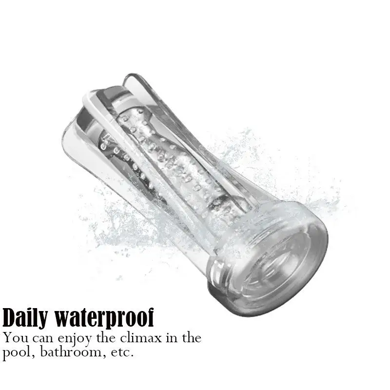 **Male Masturbator Cup Soft Pussy Sex Toys Transparent Vagina Adult Endurance Exercise Adult Supplies Vacuum Pocket Cup For Men view 4