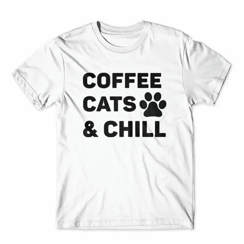Coffee Cats Chill T Shirt 100 Cotton Premium