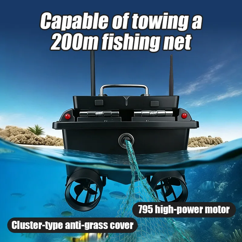 Sonar Fish Finder High-speed 12V Nesting Boat Net Boat 795 Motor Bait Boat Decoupling Remote Control