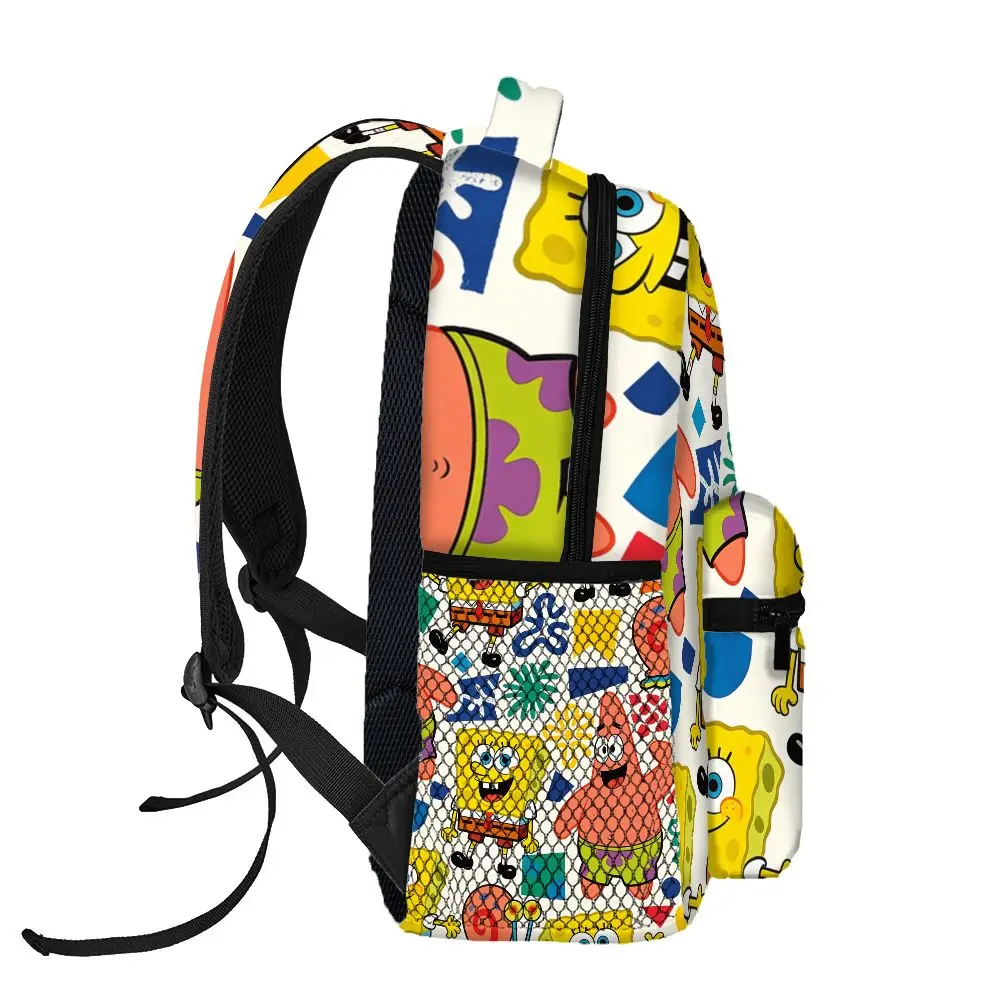Cute SpongeBob & Patrick Star All Over Print Backpack Cartoon School Bag Casual Daypack for Travel School view 4