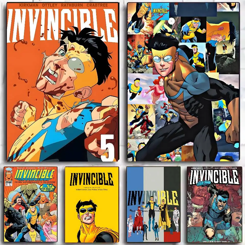 I-Invincible الكرتون أنيمي المشارك ذاتية اللصق الفن ورقة مقاومة للماء ملصق مقهى بار النوم ديكور جدران الغرفة