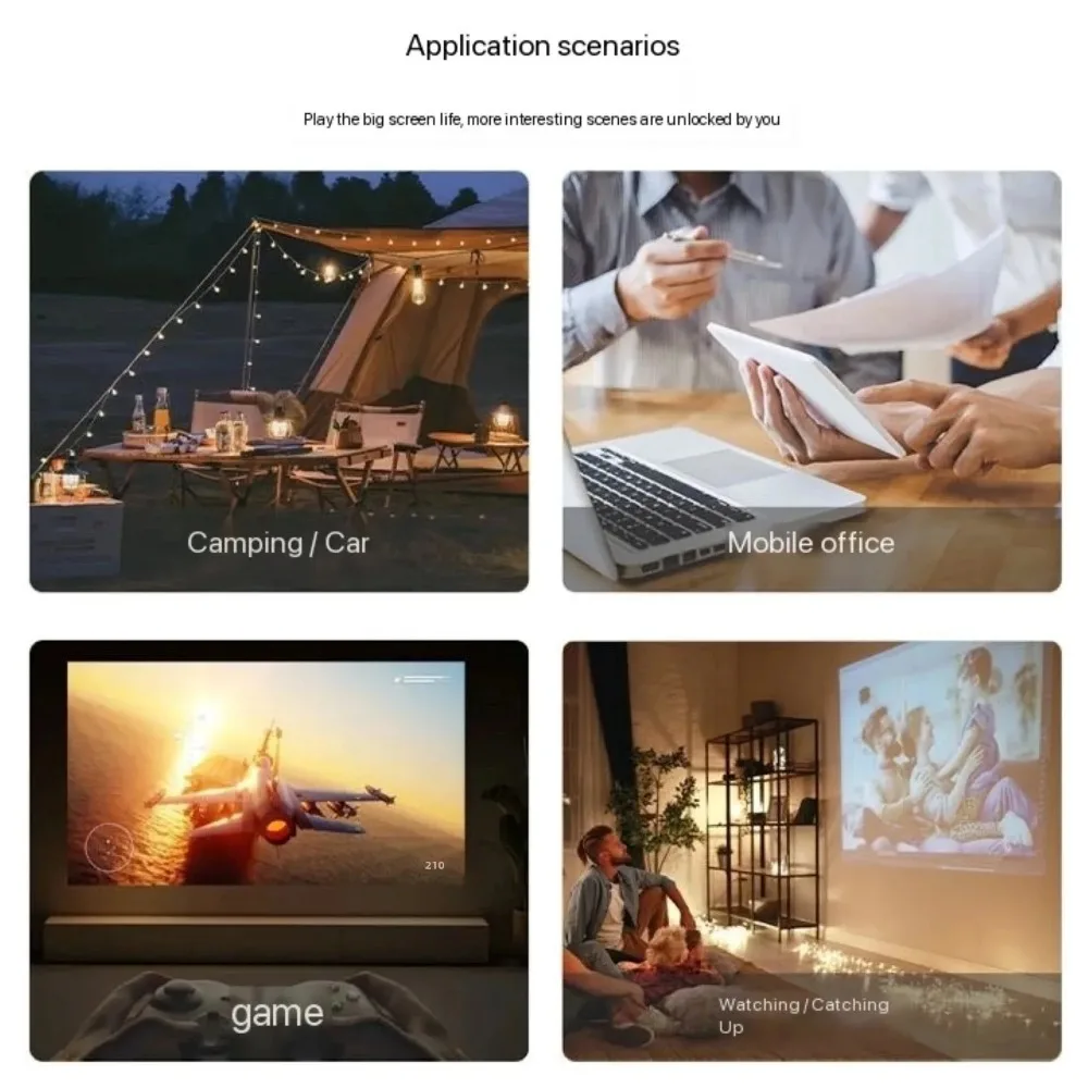 Mini 1080P Native Portable Projector Home Theater 4K 3D DLP Android Smart Car Outdoor Video Game Mobile LED Pocket Phone Cinema