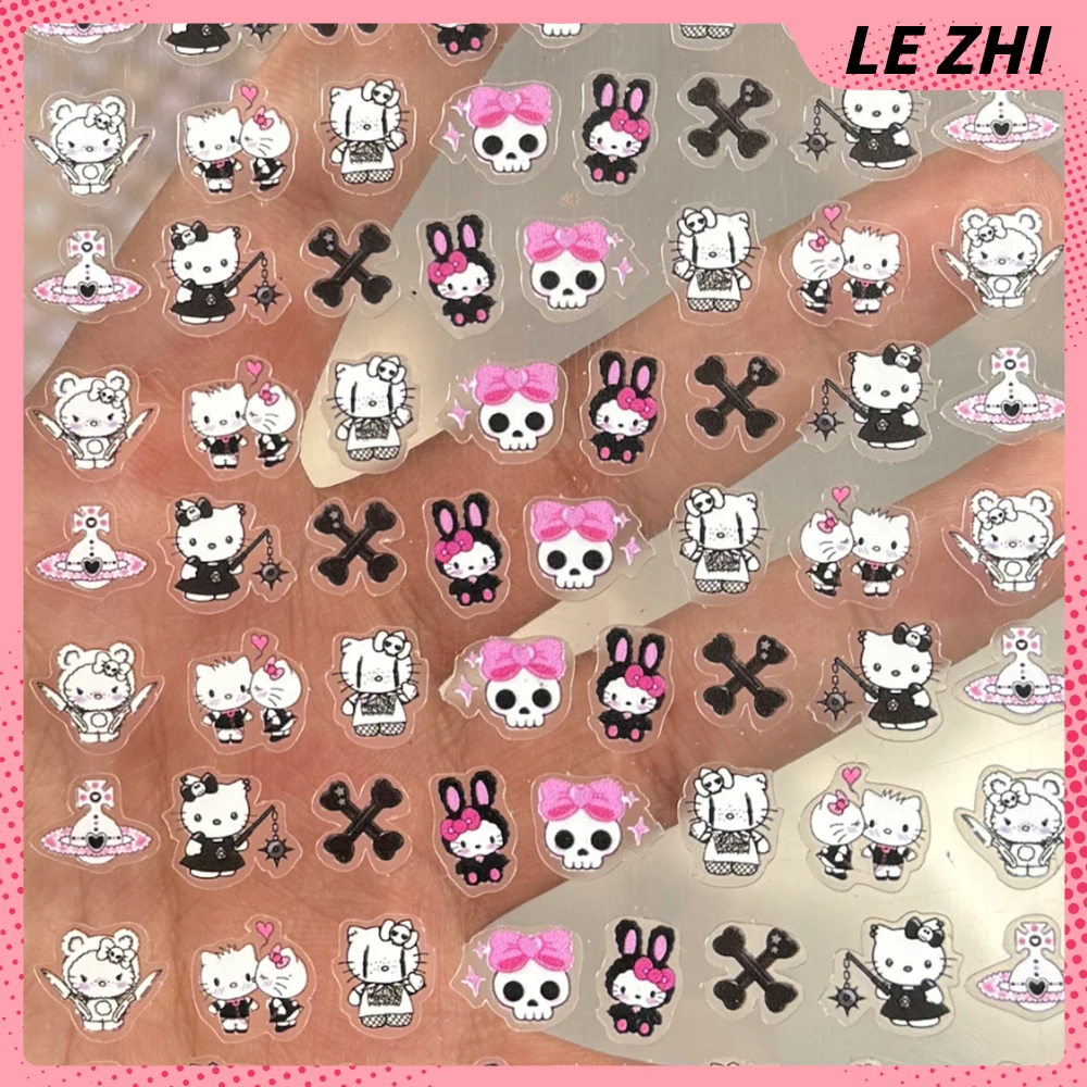 1-5Pcs 3D Stereo Cartoon Kawaii Hellokitty Figure Stickers Animals Star Pixel Wind Decor Phone Case Diy Sticker Birthday Gift