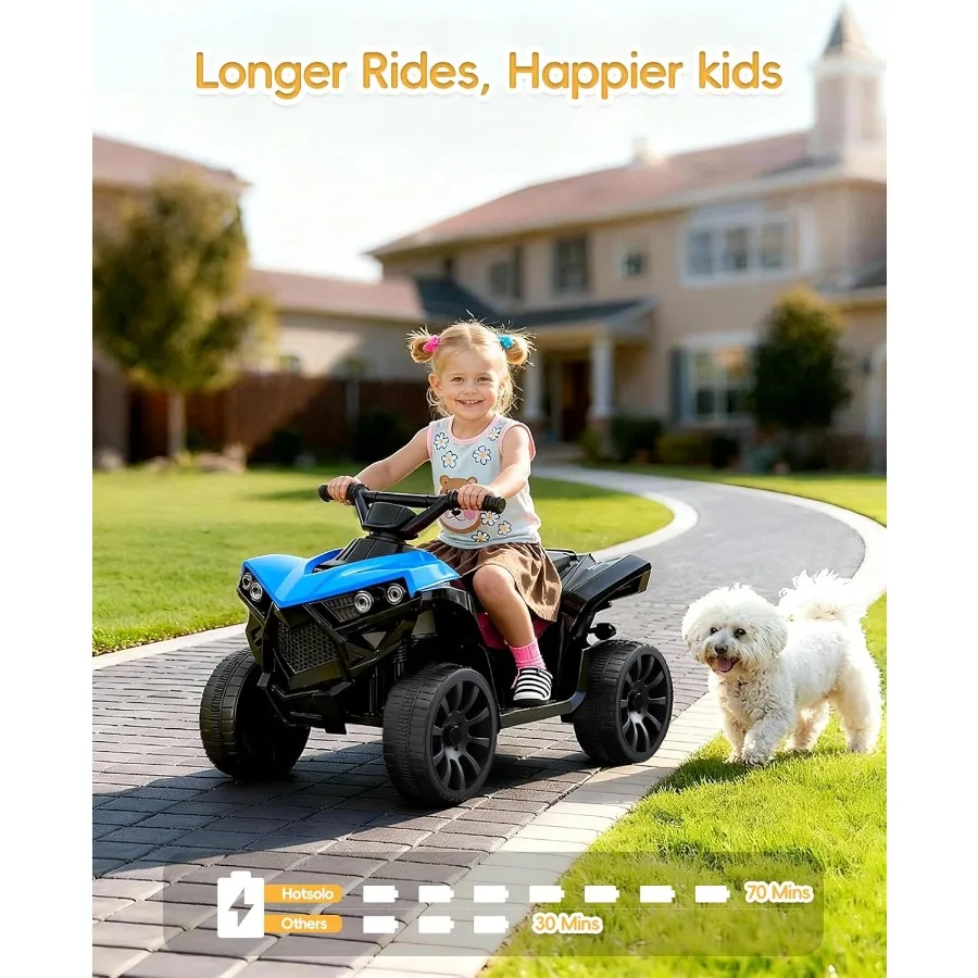 Ride on Toys for Toddlers 1.5-4 ATV with Play Time Up to 70 Minutes 4 Wheeler Quad Electric Car with Safe 1.8MPH Speed Driving