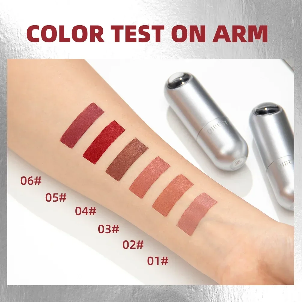 Matte Lipstick Nude Lipsticks Long Lasting Velve Red Tinted Waterproof Lip Stain Lipstick Balm Makeup 6 Colors For Women