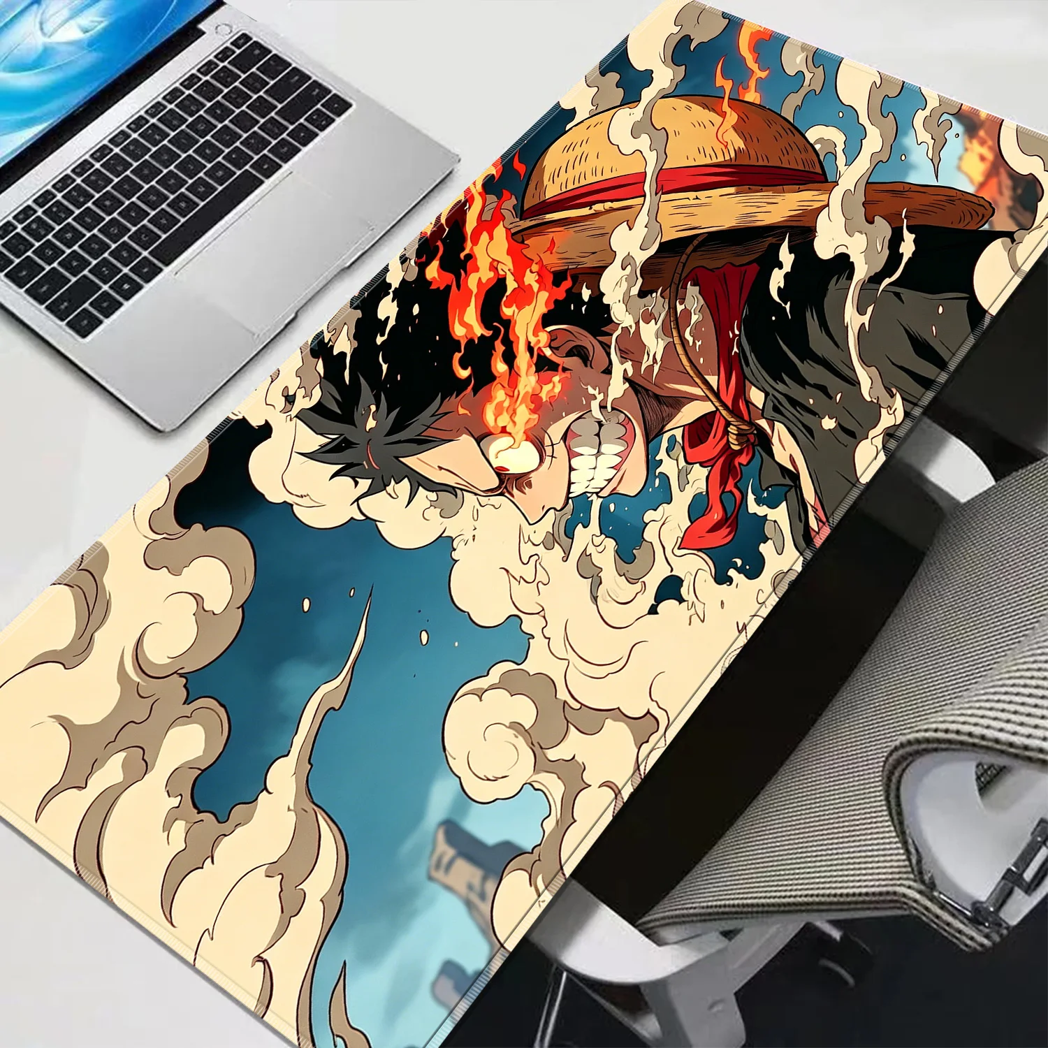 XXL O-One P-Piece Luffy Gaming-Mauspad Gamer Home Computer HD-Mauspad Cooles Tastaturpad Rutschfeste Büro-Gummi-Mausmatte Groß