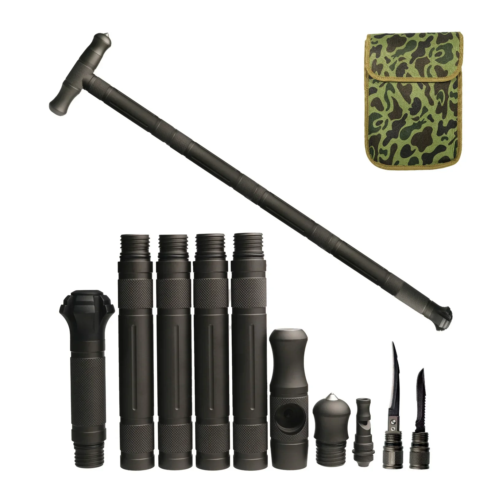 Outdoor Trekking Pole Walking Cane Robuste Trekkingstöcke Ergonomische T Gerade Griffe Multifunktions Walking Sticks