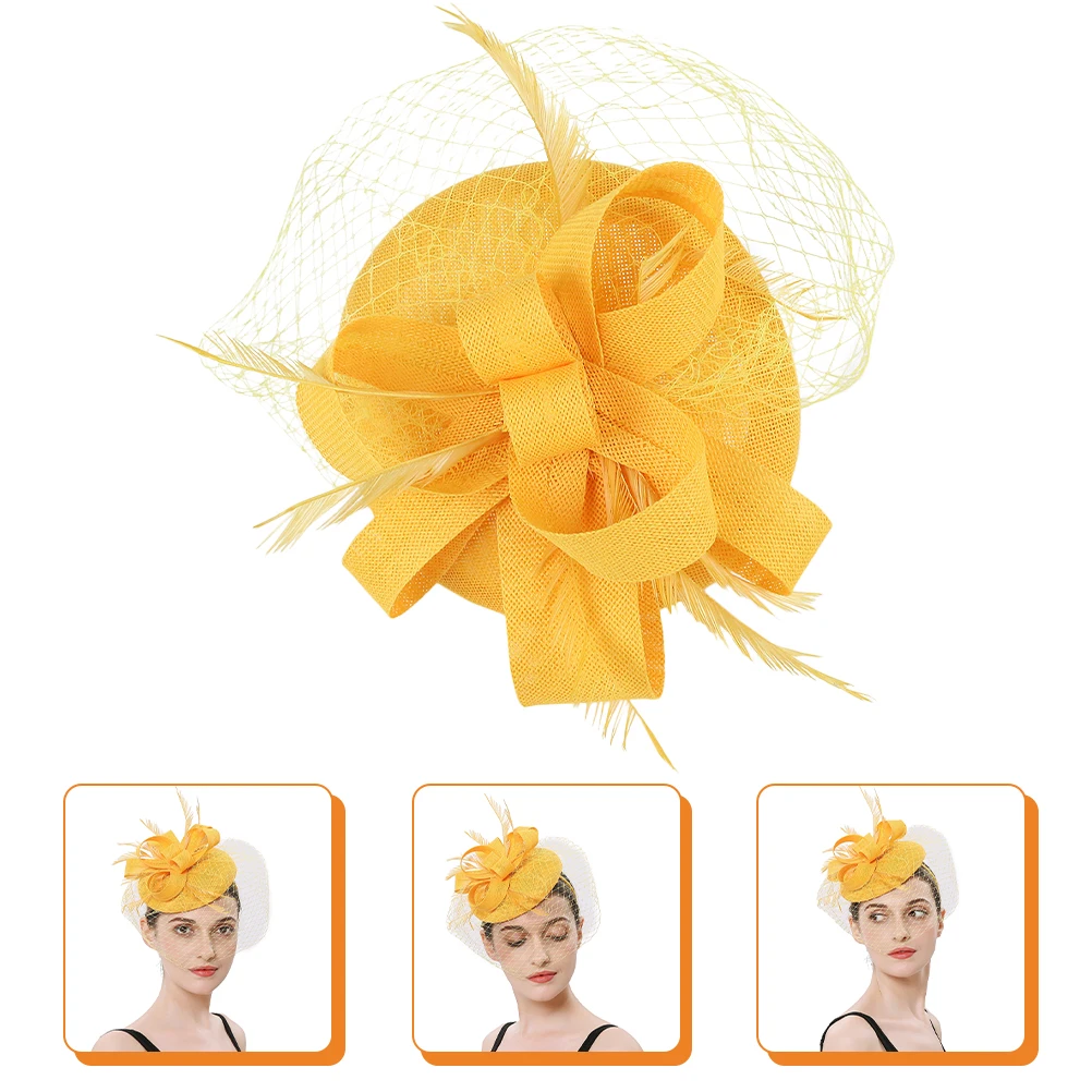 النساء الفاسناتور قبعة أنيق شبكة الحجاب عقال الشاي غطاء الرأس حفلة مأدبة إكسسوارات الشعر الفاسناتور قبعة الشاي حفلة خوذة #2